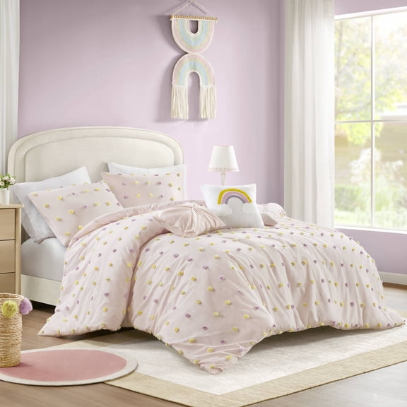 Pixie Cotton Jacquard Pom Pom Comforter Set