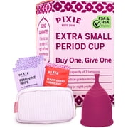 Pixie Cup - Soft, Safe, Reusable Menstrual Cup - Ranked 1 for The Best Tampon Alternative - 100% Medical-Grade Silicone Period Cup for Feminine Care - Buy One We Give One Extra Small