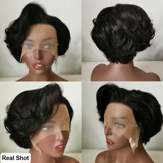 Pixie Cut Human Hair Short Curly Human Hair For Women Straight Bob