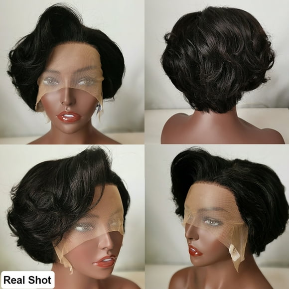 Pixie Cut Human Hair Short Curly Human Hair For Women Straight Bob