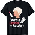 Pixie Cut Lipstick and Sneakers Short Hair Style T-Shirt - Walmart.com