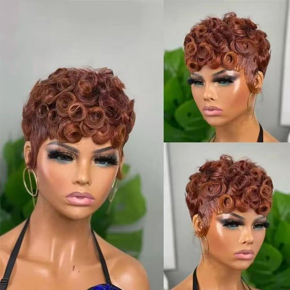 Pixie Cut Wig Pixie Wigs for Black Women Glueless Full Machine Made Short Cut Wig Synthetic Wigs for Black Women Y54