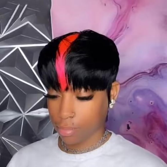 Pixie Cut Wig - Synthetic Short Wigs for Black Women - Colorful Styles, C53