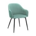 thumbnail image 1 of Pixie Two Tone Teal Fabric Dining Room Chair with Black Metal Legs, 1 of 3