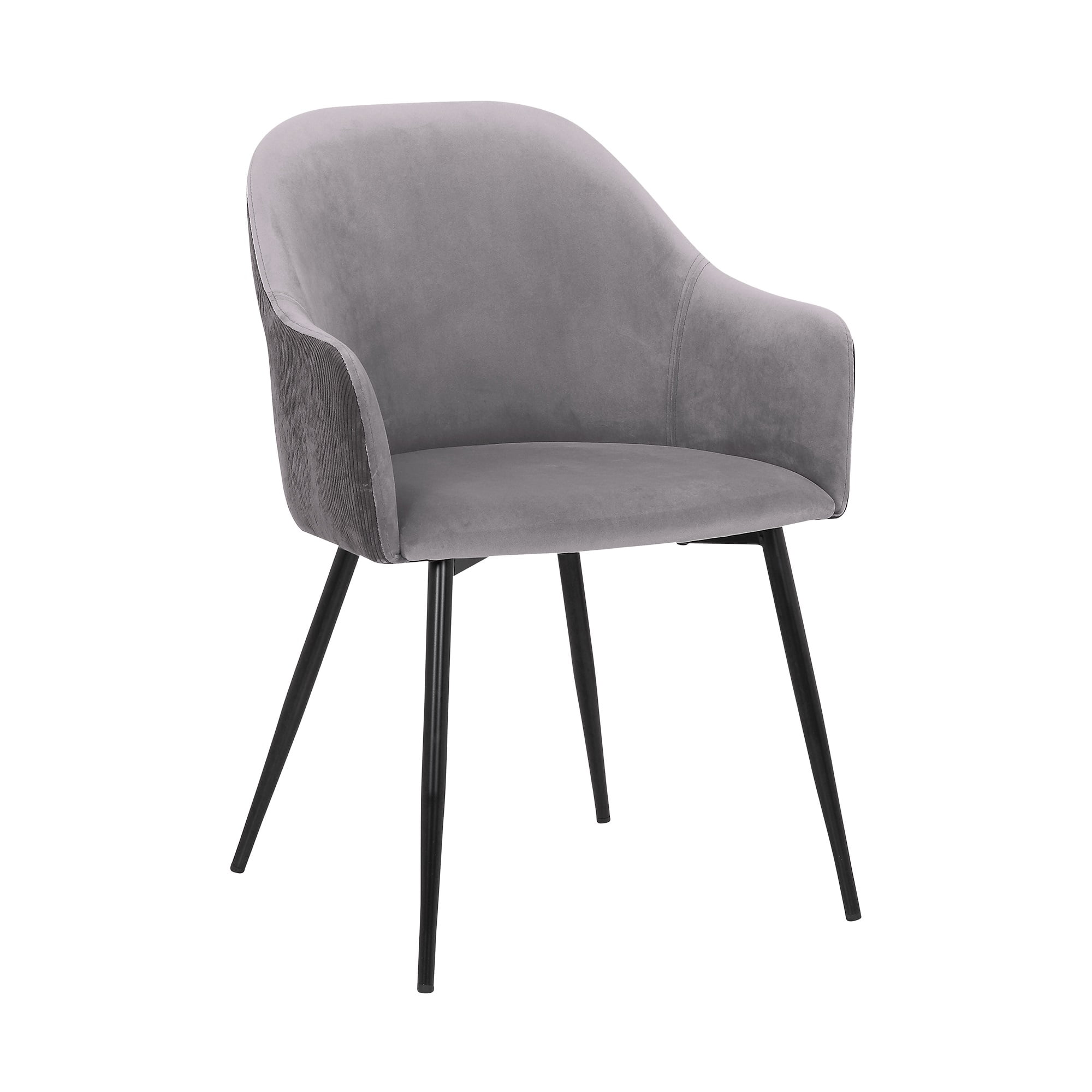 Pixie Dark Gray and Black Fabric Dining Room Chair with Black Metal Legs - Walmart.com