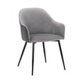thumbnail image 1 of Pixie Dark Gray and Black Fabric Dining Room Chair with Black Metal Legs, 1 of 3
