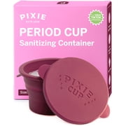 Pixie Menstrual Cup Collapsible Sterilizer - Microwavable Cleaner Container for Menstrual Discs 12oz