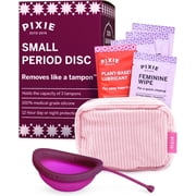 Pixie Menstrual Disc for Feminine Care - Ranked 1 for Best Tampon Alternative Period Disc - 100% Medical-Grade Silicone - Removes Like a Tampon - Wear 12 Hours - Capacity of 3 Tampons Small