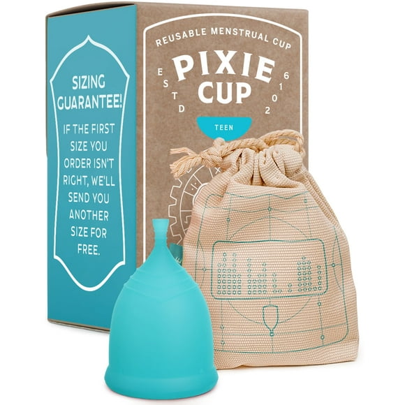 Pixie Menstrual Cup - No Metals or Toxins - 100% Medical-Grade Silicone - Ranked 1 for The Most Soft Reusable Period Cup - Wear 12 Hours - Tampon Alternative - Buy One We Give One (XS)