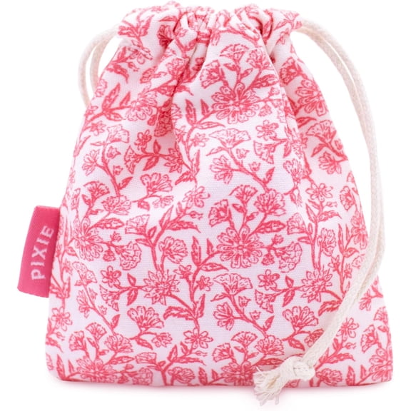 Pixie Menstrual Cup Storage Bag Case - 100% Organic Cotton Reusable Holder for Period Cups, Discs, and Kegel Balls - Store After Using Sterilizer or Wash - Container to Keep Menstrual Cup Cleaner