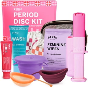 Pixie Menstrual Disc Kit - No Metals or Toxins - 100% Medical-Grade Silicone - Best Period Disc Starter Kit - Removes Like a Tampon - Proven to Become A Successful Menstrual Disc User