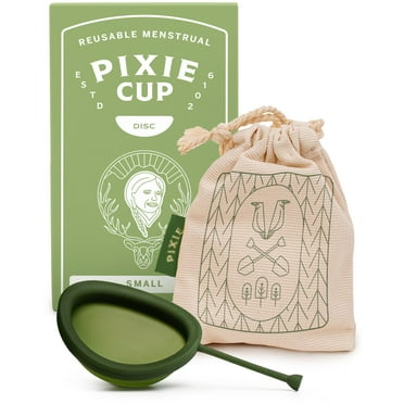 Pixie Menstrual Disc - No Metals or Toxins - 100% Medical-Grade Silicone - Ranked 1 for Most Soft Reusable Period Disc - Removes Like a Tampon - Wear 12 Hours - Capacity of 3 Tampons (Small)