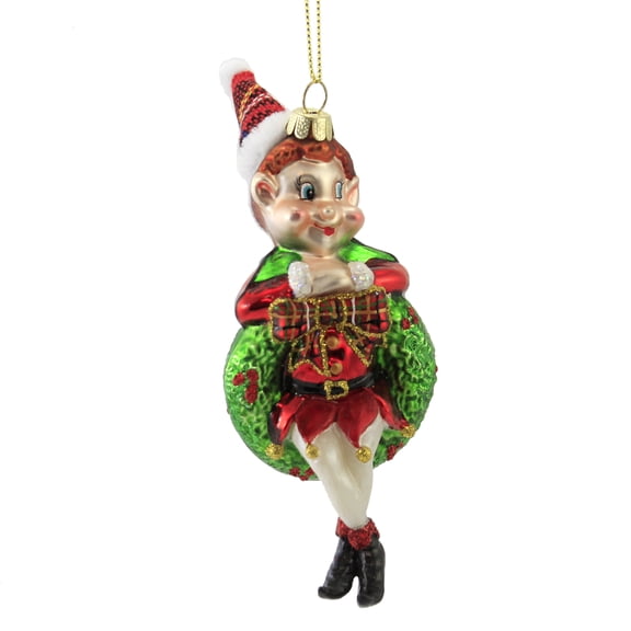 Pixie Ornament - One Ornament 5.75 Inch, Glass - Christmas Gift Elf Cg0221 Wreath