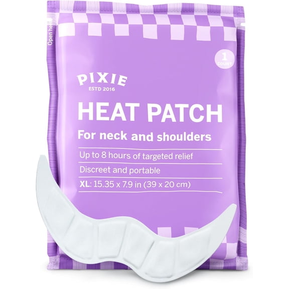 Pixie Pain Relief Heat Patches for Neck & Shoulder Air Activated Heat Therapy for Muscle Tension, Upper Back Comfort, Custom Fit Contoured Warming Pads Adhesive Wearable Heat Wrap (1 Ct)