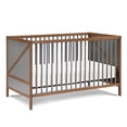 thumbnail image 1 of Suite Bebe Pixie Zen 3-in-1 Convertible Baby Wooden Crib With Round Spindles, in Walnut/Charcoal, 1 of 5