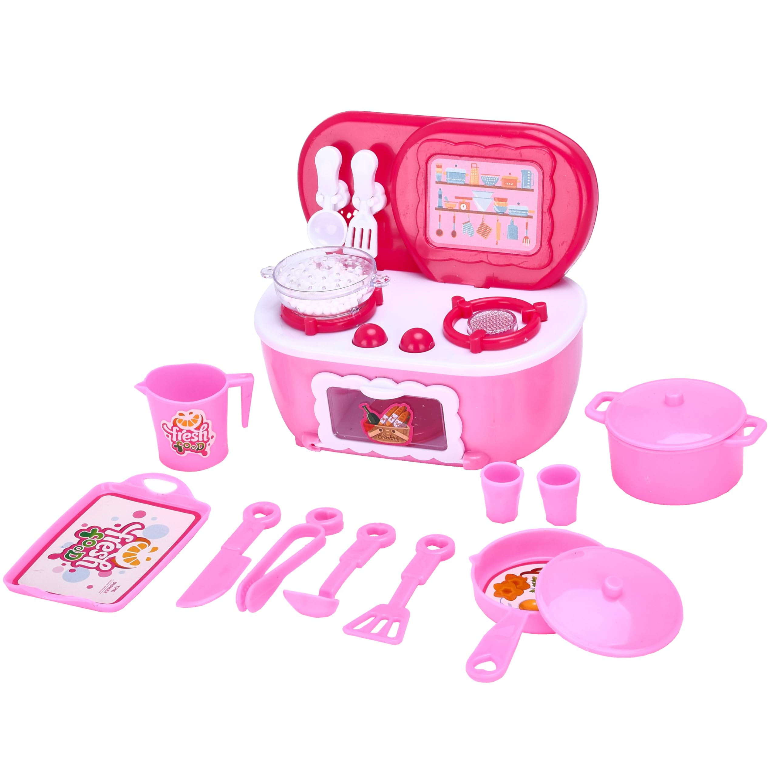 PixieCrush Kitchen Toy Set for Toddlers Pretend Play Kitchen