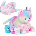 thumbnail image 1 of PixieCrush Unicorn Cat Plushie - Mommy Cat Unicorn with 4 Baby Kittens - Magical Pillow Plushies for Girls Ages 3-8 - Big Stuffed Animals - Ideal Gift for Girls 5 x 10 x 8 inches, 1 of 7