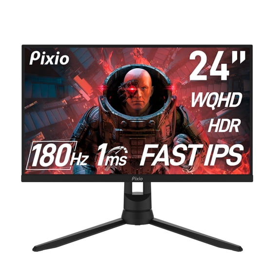 Pixio PX24Q Pro 24 inch 180Hz Refresh Rate QHD 1440p Resolution Fast IPS Panel 1ms GTG Response Time Gaming Monitor