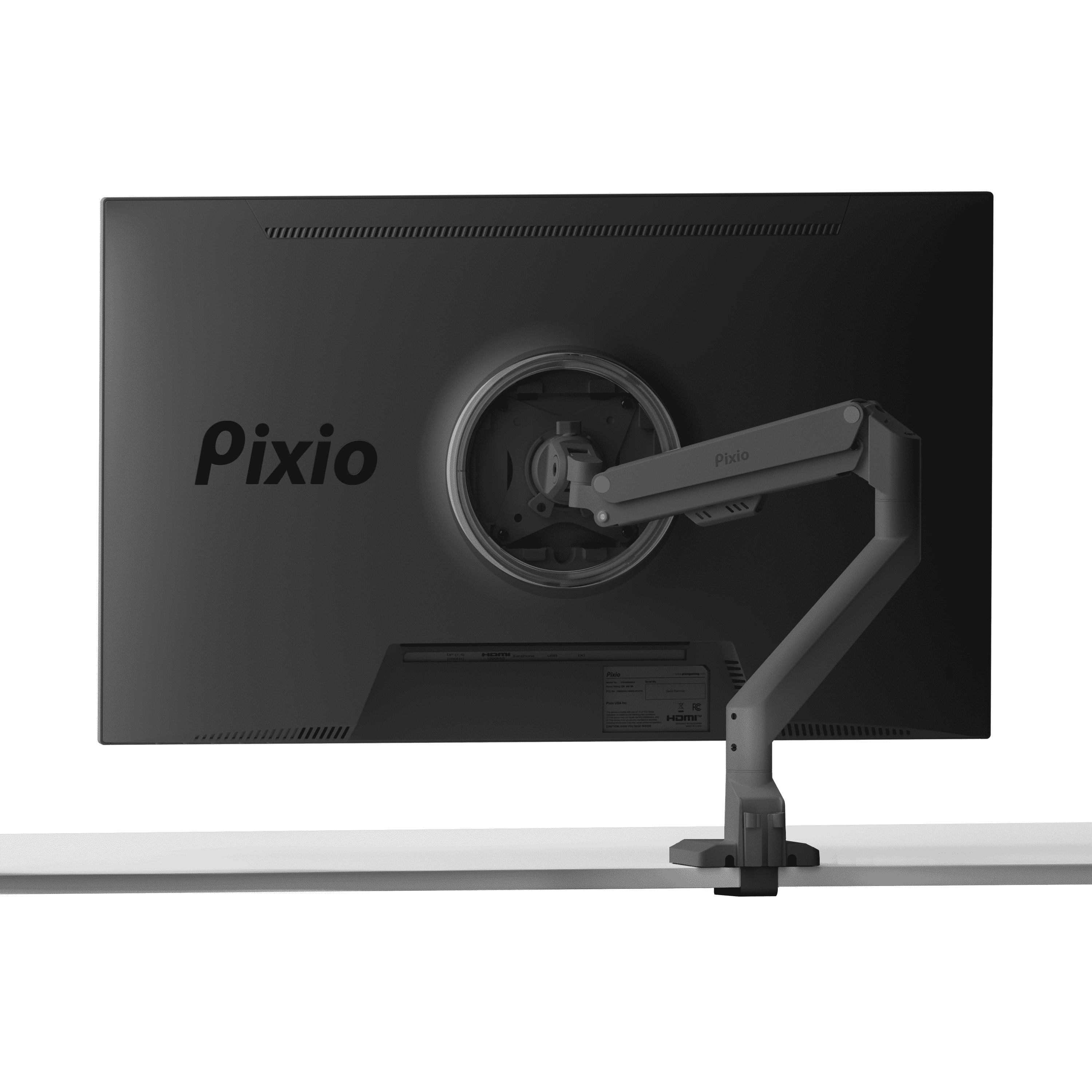 Pixio PS1S Wave Black Single Monitor Arm Stand Desk Mount - Fits