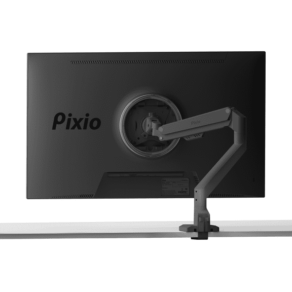 Pixio PS1S Wave Black Single Monitor Arm Stand Desk Mount - Fits up to 32 inches Monitors and up to 19.8lbs. VESA Compatibility and Integrated Cable Management