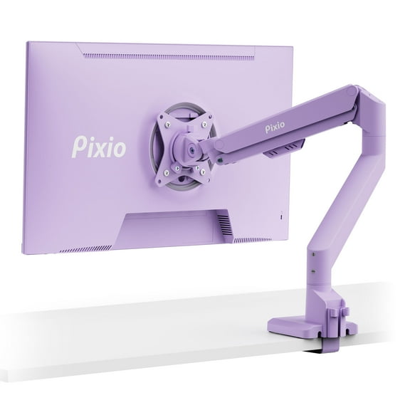 Pixio PS1S Wave Purple Single Monitor Arm Stand Desk Mount - Fits up to 32 inches Monitors and up to 19.8lbs. VESA Compatibility and Integrated Cable Management
