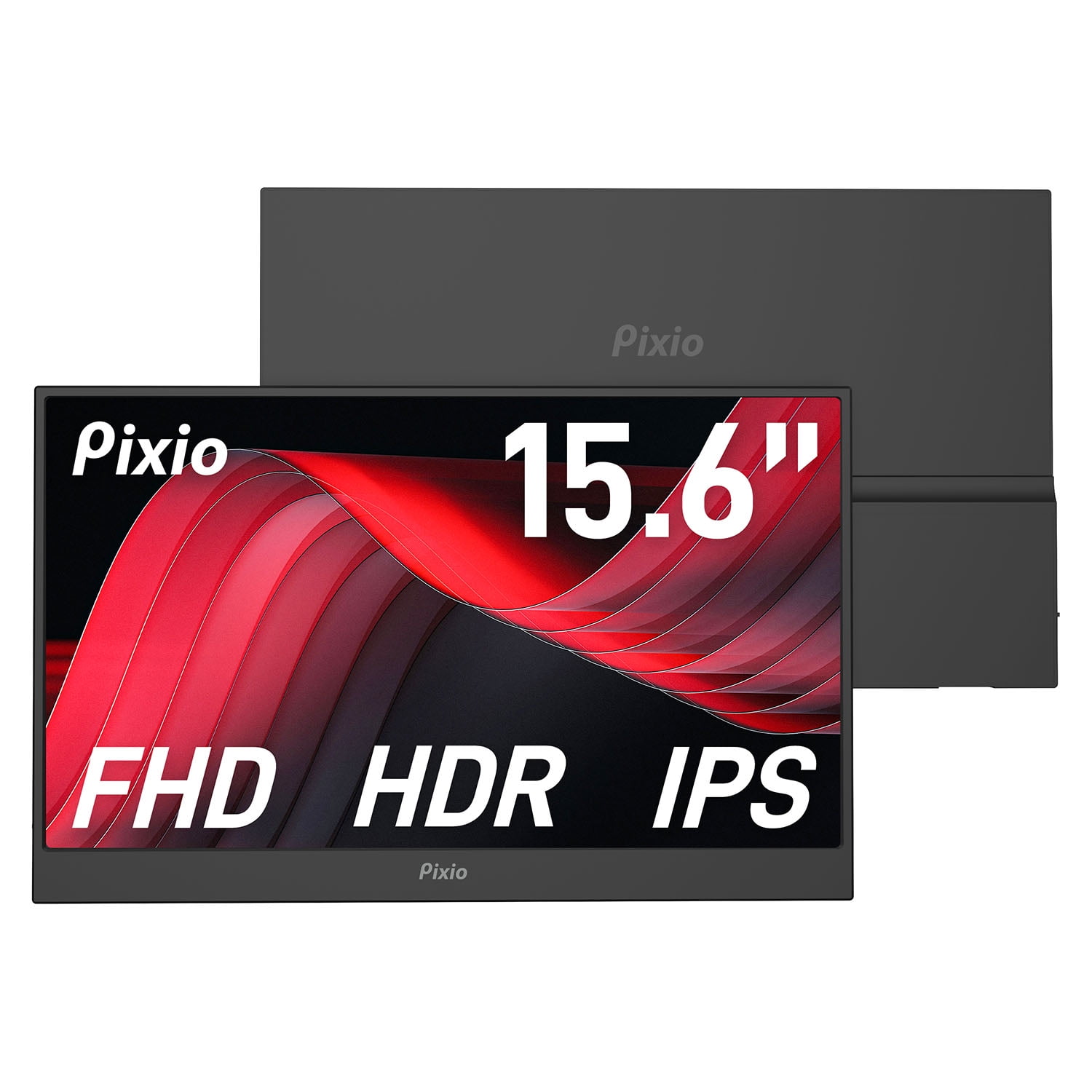 Pixio PX160 Wave Portable Monitor 15.6 inch 60Hz Refresh Rate FHD 1080p Resolution IPS panel HDR Screen Cover Stand USB-C HDMI Display for Laptop, PC, Console, Phone