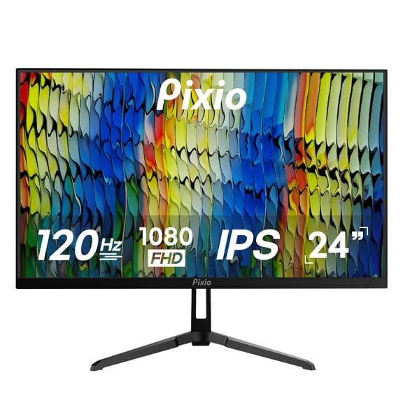 Pixio PX246 Wave 24 inch 120Hz Refresh Rate FHD 1080p Resolution IPS Panel 4ms GTG Response Time Gaming Monitor with Adaptive Sync