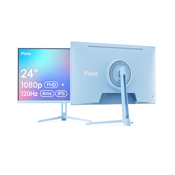Pixio PX246 Wave Blue 24 inch 120Hz Refresh Rate FHD 1080p Resolution IPS Panel 4ms GTG Response Time Gaming Monitor with Adaptive Sync