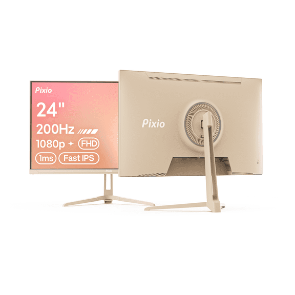 Pixio PX248 Wave Beige 24 inch 200Hz Refresh Rate FHD 1080p Resolution Fast IPS Panel 1ms GTG Response Time Beige Gaming Monitor with Adaptive Sync