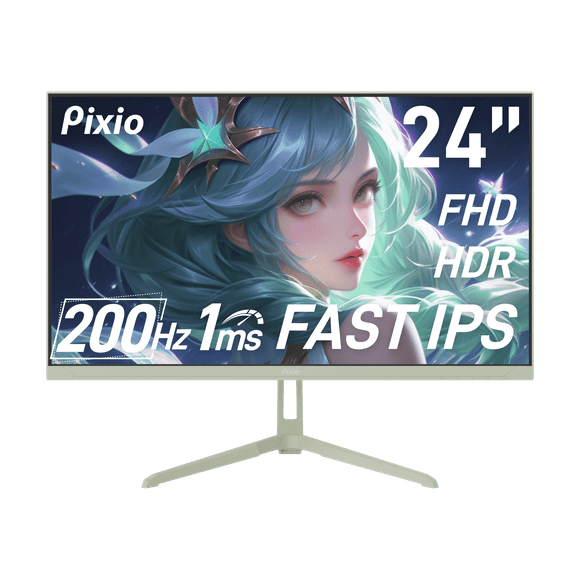 Pixio PX248 Wave Mint 24 inch 200Hz Refresh Rate FHD 1080p Resolution Fast IPS Panel 1ms GTG Response Time Mint Gaming Monitor with Adaptive Sync
