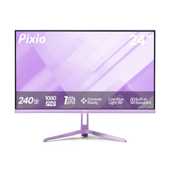 Pixio PX249 Wave Purple 24 inch 240Hz Refresh Rate FHD 1080p Resolution Fast IPS Panel 1ms GTG Response Time Built-in Speakers Gaming Monitor with Adaptive Sync