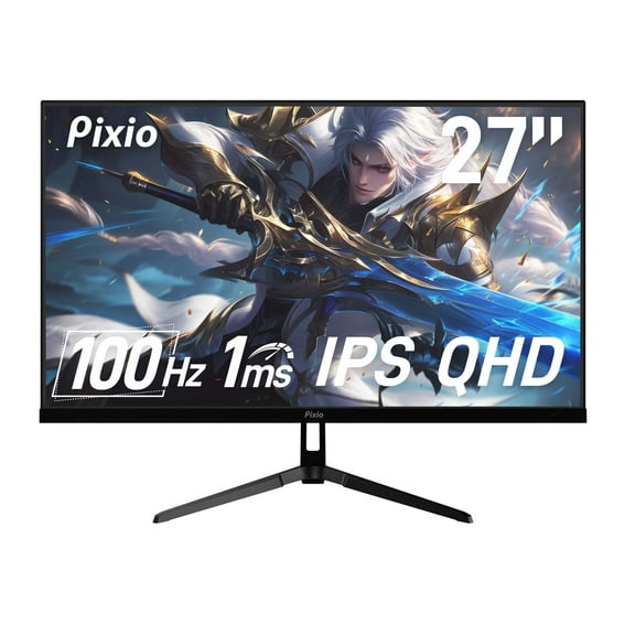 Pixio PX275 Wave 27 inch 100Hz Refresh Rate QHD 1440p Resolution IPS Panel 1ms MPRT Response Time Gaming Monitor with Adaptive Sync