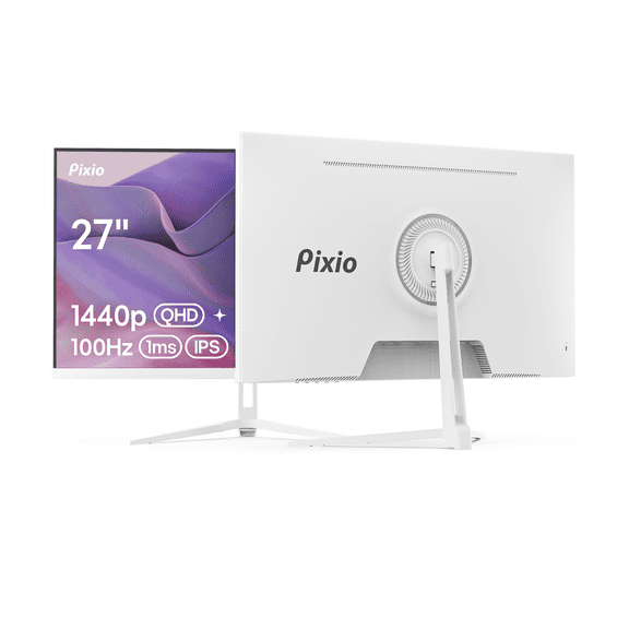 Pixio PX275 Wave White 27 inch 100Hz Refresh Rate QHD 1440p Resolution IPS Panel 1ms MPRT Response Time Gaming Monitor with Adaptive Sync
