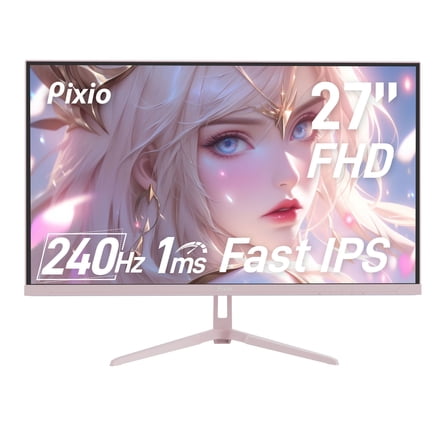 Pixio PX279 Wave Pink 27 inch 240Hz Refresh Rate FHD 1080p Resolution Fast IPS Panel 1ms GTG Resonse Time Gaming Monitor with Adaptive Sync