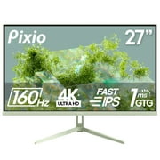Pixio PX27U Wave Mint Green 27 inch 160Hz Refresh Rate 4K 3840x2160p Resolution Fast IPS Panel 1ms GTG Response Time Black Tilt Adjustable Gaming Monitor with Adaptive Sync