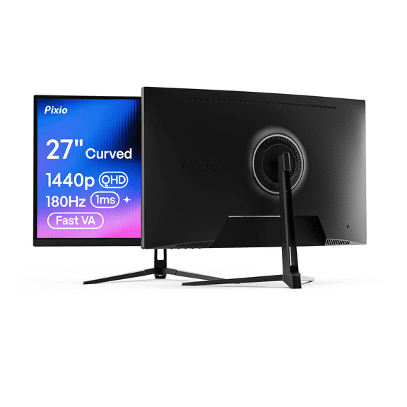 Pixio PXC278 Wave 27 inch 180Hz Refresh Rate QHD 1440p Resolution 1650R Curved Fast VA Panel 1ms GTG Response Time Adaptive Sync HDR Curved Gaming Monitor