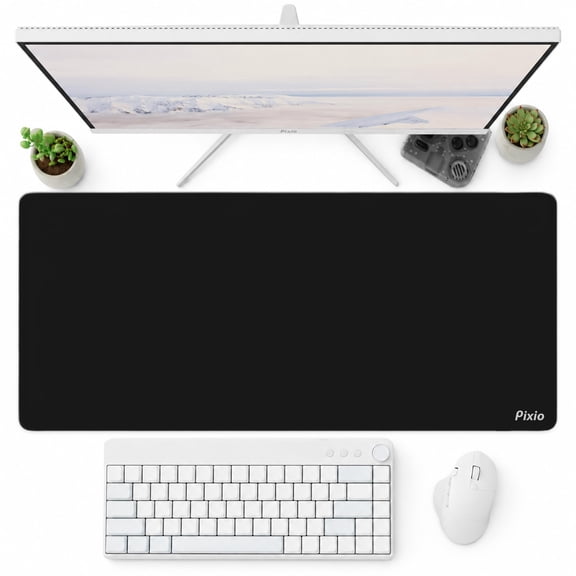Pixio Wave Mouse Pads - 35.4 x 15.7 inch 2X-Large Black Mousepad for Gaming, Office, Desktop Anti-Slip Waterproof Washable Computer Desk Mat