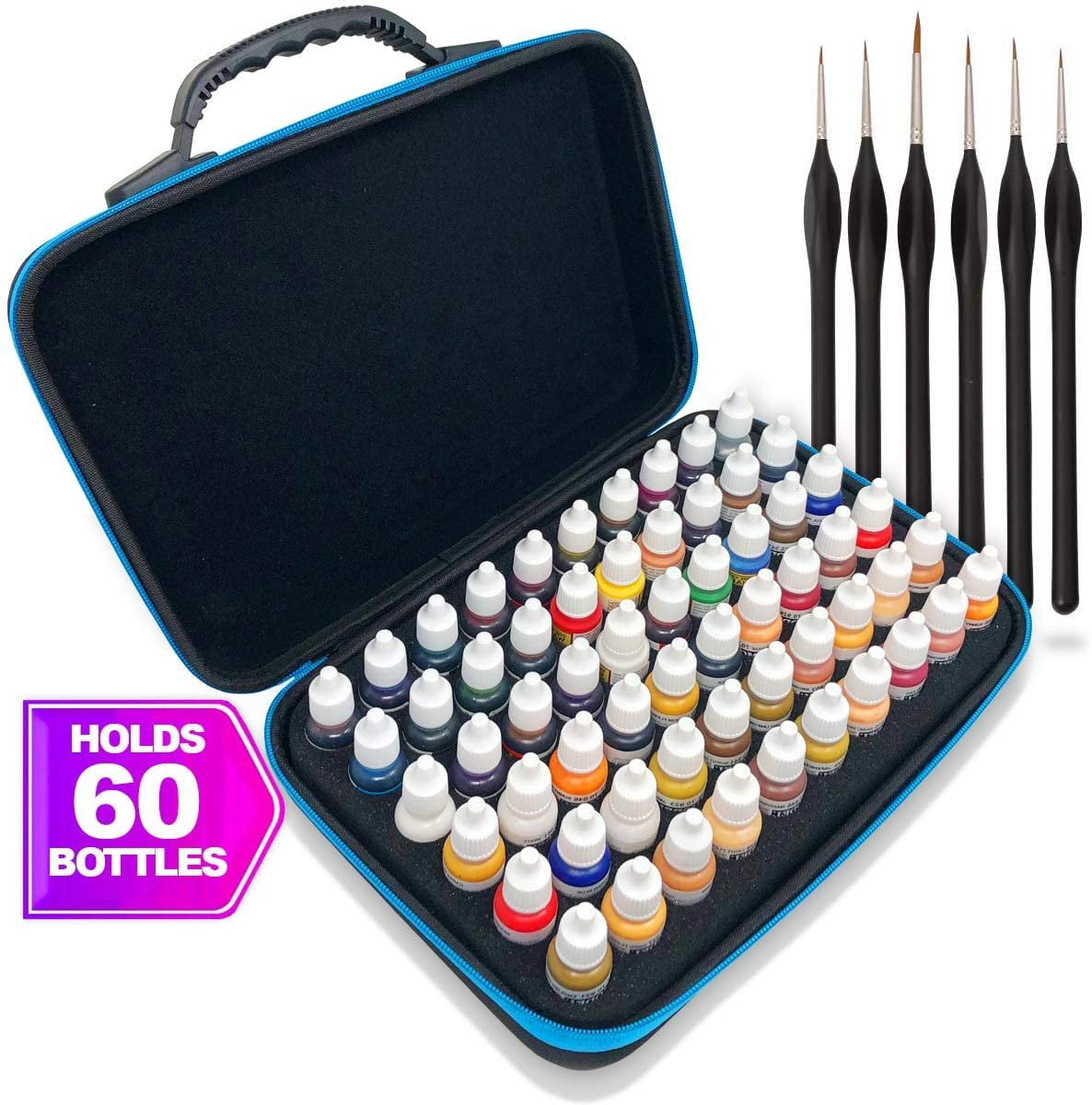 Pixiss Model Paint Storage Case - Acrylic Paint Organizer Holder Tray Works  with Round Top Hobby Paint Brands - Pixiss Model Accessory Kit for Gundam  Model Assemble Building - Miniature Paint 