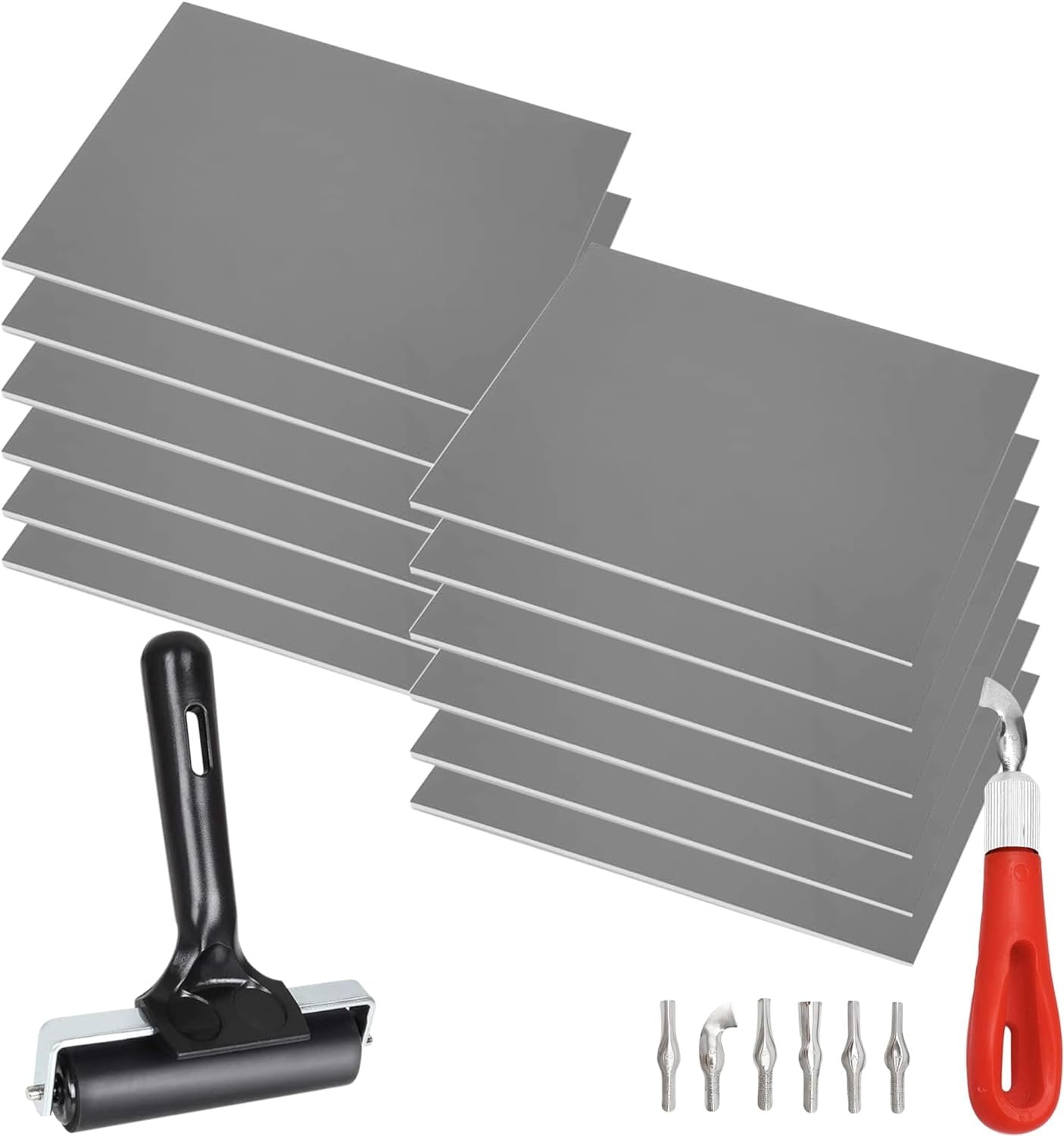 Pixiss Printmaking Supplies Linoleum Blocks for Printmaking 12 Pack 8