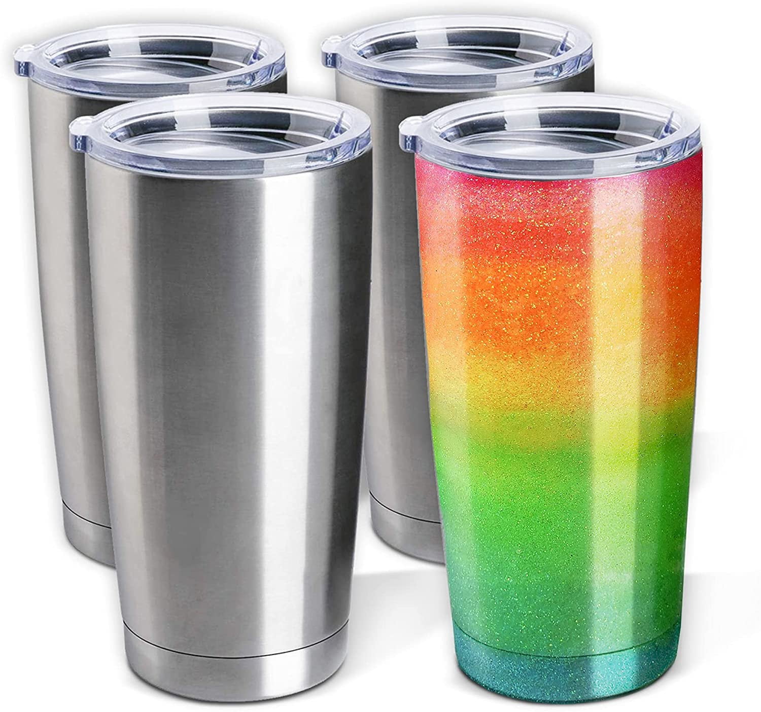WF3114BA 14-oz. Stainless Steel Insulated Tumblers with Lids, 4