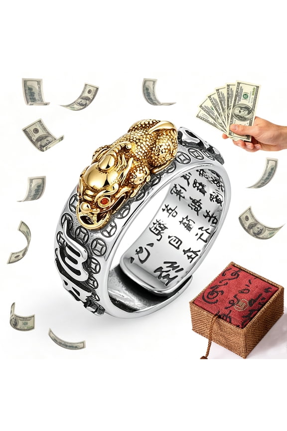 Pixiu Feng Shui Ring for Good Luck,Fortune Adjustable Ring – Wealth & Protection Amulet, Unisex Daily Wear for Work & Life
