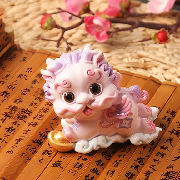 Pixiu Miniature Figurine Decorative Realistic Cute Chinese Mythical Beast Pixiu Resin Miniature Figurine for Home