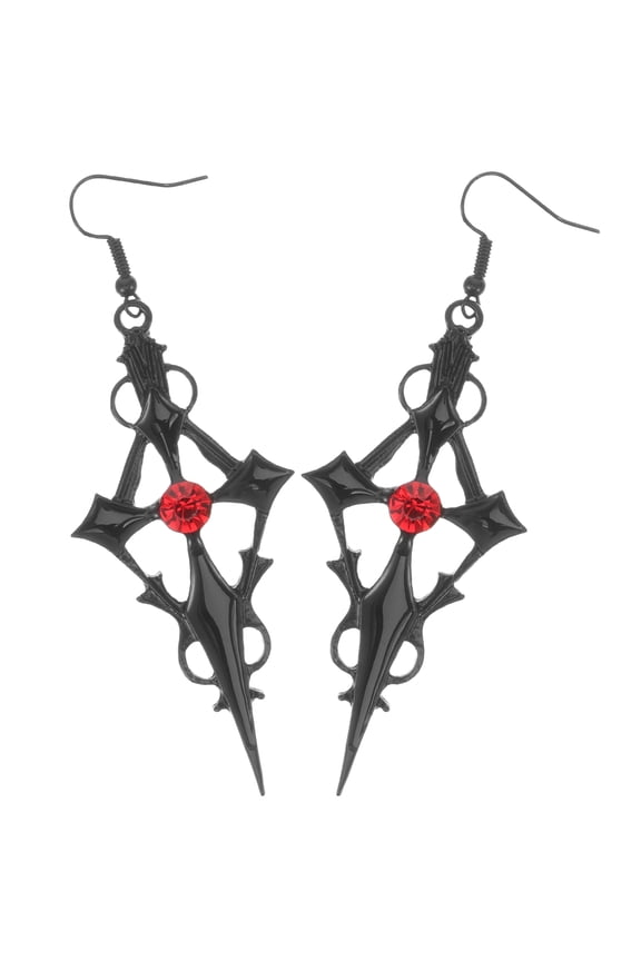 1 Pair Black Gothic Cross Earrings Pendant Goth Dangle Jewelry for Women