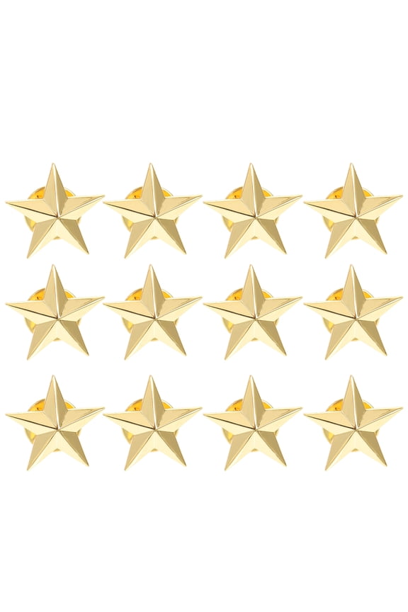 12pcs Star Shape Hat Badges Metal Badges Decorative Star Badges