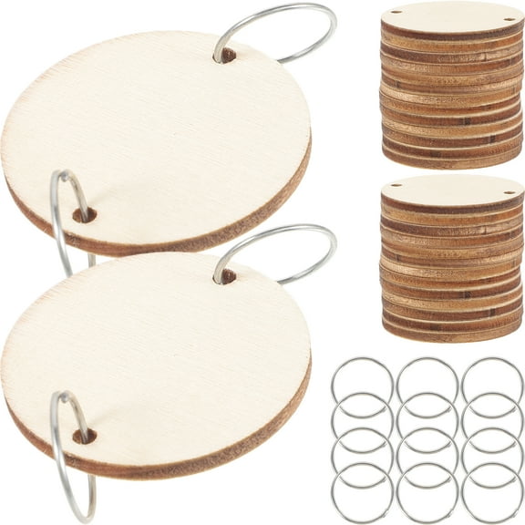 Pixnor 50 Pcs Decor Calendars Wooden Board Calendar DIY Calendar Accessories Round Discs Hanging Calendar