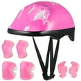 thumbnail image 1 of Pixnor 7 Pieces in 1 Set Pink Adjustable Skating Helmet Kits Outdoor Protector Skateboard Gear Knee Pad Elbow Pads Balance Car Protective Pads for Kids, 1 of 7