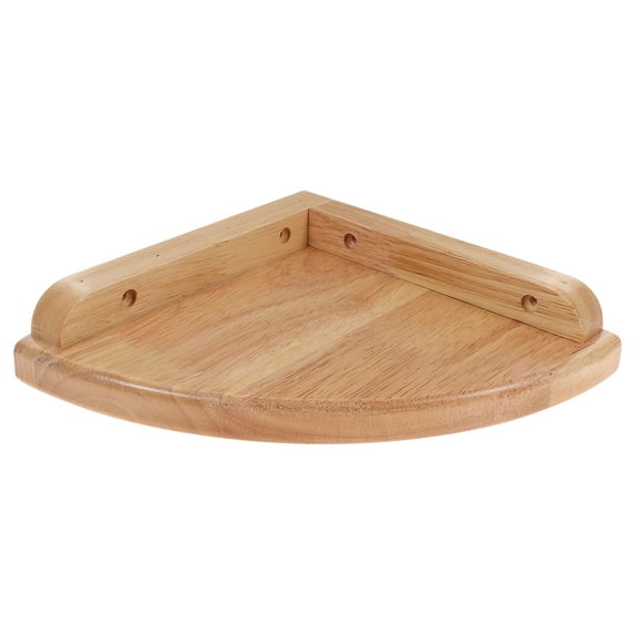 Pixnor 7Inches White Shelf Fan-Shape Wall Corner Shelf Practical Wall-mounted Corner Storage Rack for Home Bedroom Living Room