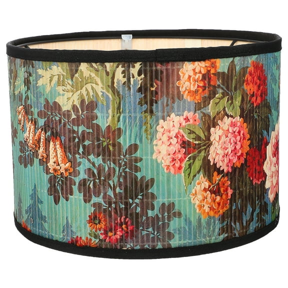 Pixnor Bamboo Ceiling Lampshade with Flower Pattern Light Cover Light Shade Home Decor E27