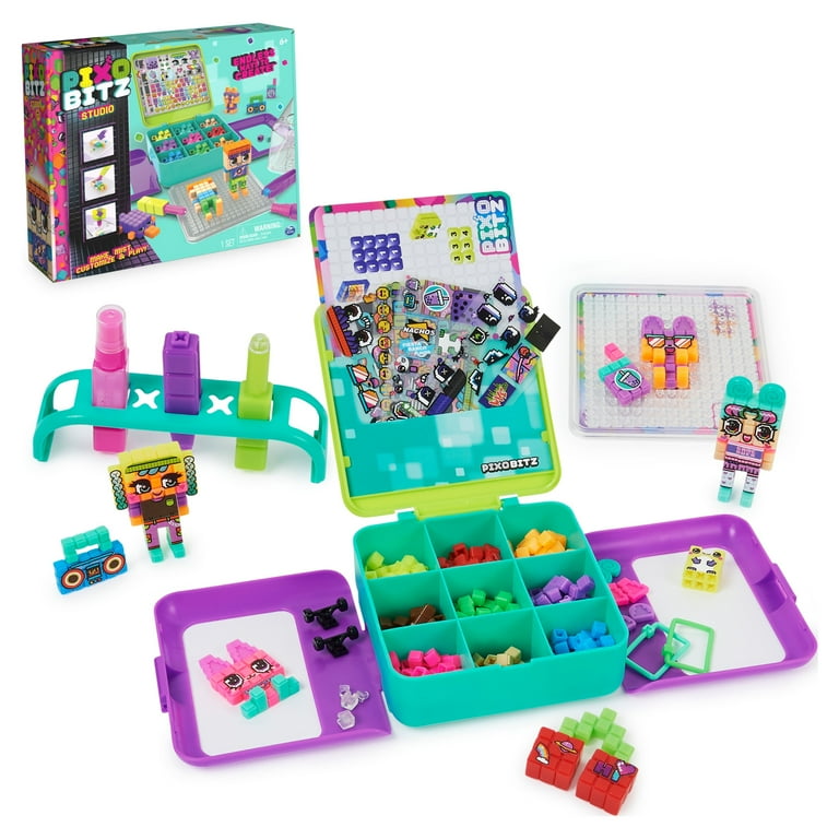 Pixobitz Kids' Arts & Crafts Set Studio with 500 Aqua Beads, DIY