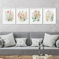 thumbnail image 1 of PixonSign 4 PCS Adhesive Canvas Poster Colorful Wildflower Framed Wall Prints Forest Bouquet Multicolor Botanical Floral Digital Art Set Nature Wilderness Modern Art Decor - 11"x14" White, 1 of 5